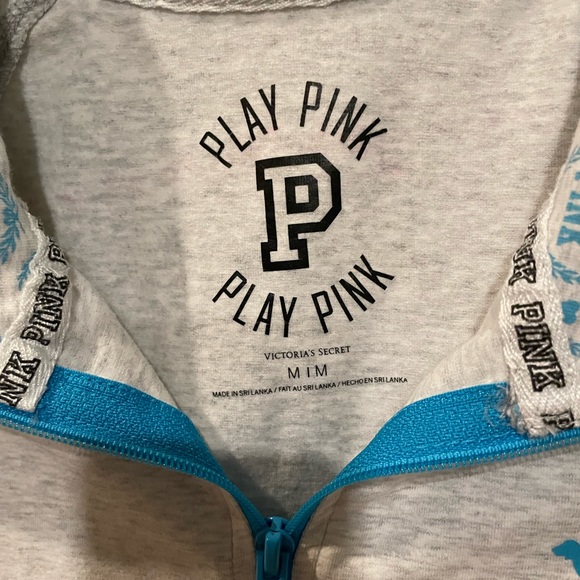 Pink Victoria’s Secret Women’s Quarter Zip Logo Sweatshirt NWOT - Picture 7 of 10